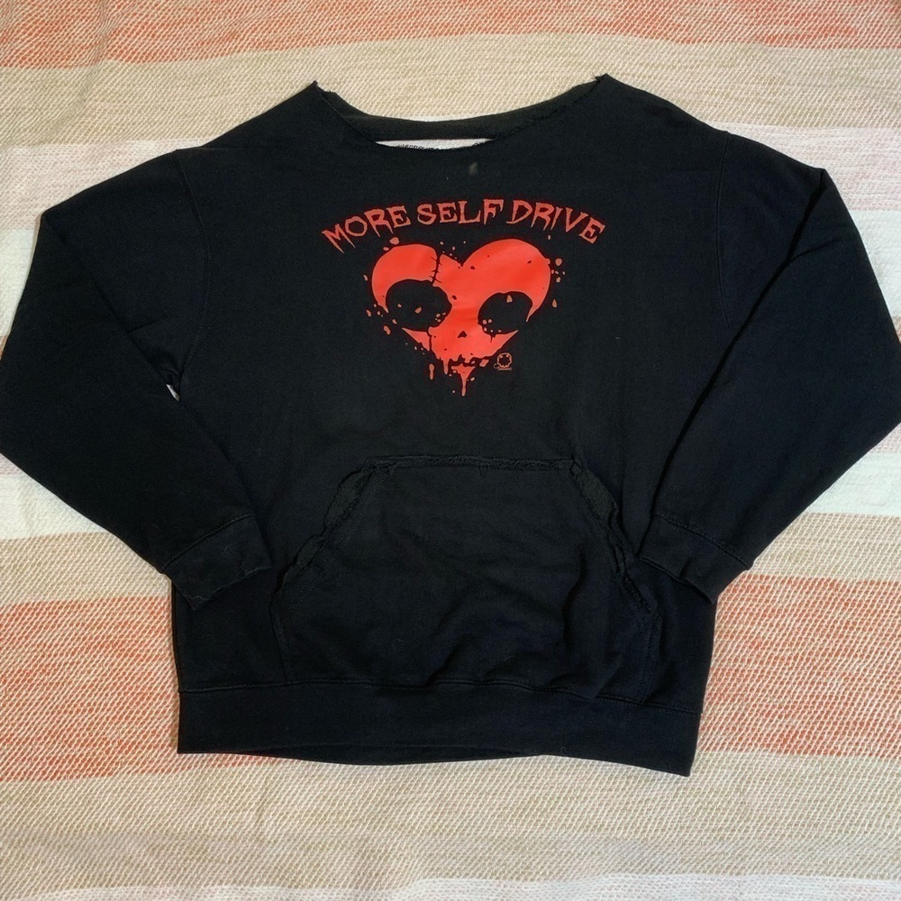 The Shape Of My Heart More Self Drive Distressed Slashed Sweatshirt